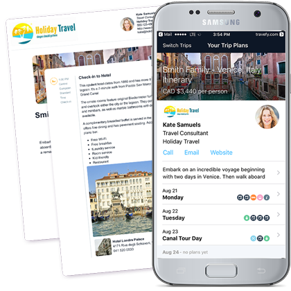 Travefy Trip on Smartphone and PDF